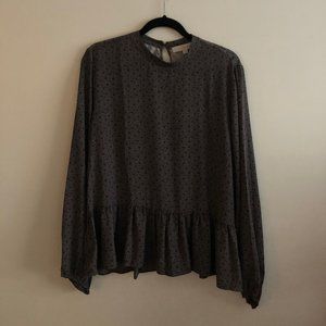 LOFT Long Sleeve Peplum Top